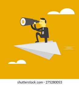 Man finding money . business concept vector