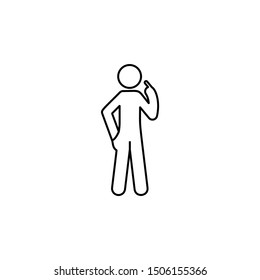 Man finger, himself icon. Element of man pointing finger thin line icon
