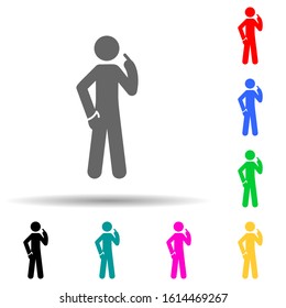 Man finger, himself multi color style icon. Simple glyph, flat vector of man pointing finger icons for ui and ux, website or mobile application