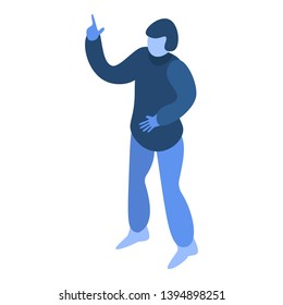 Man finger up icon. Isometric of man finger up vector icon for web design isolated on white background