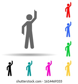 Man finger multi color style icon. Simple glyph, flat vector of man pointing finger icons for ui and ux, website or mobile application