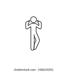 Man finger, myself icon. Element of man pointing finger thin line icon