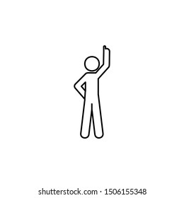 Man finger, person, up icon. Element of man pointing finger thin line icon