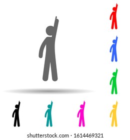 Man finger, sky multi color style icon. Simple glyph, flat vector of man pointing finger icons for ui and ux, website or mobile application