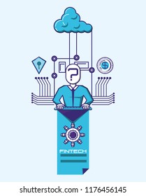 man with fintech concept