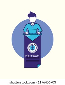 man with fintech concept