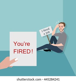 man fired looking for a job