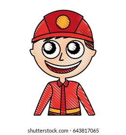 man firefighter avatar character icon