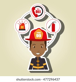 man firefighter extinguisher