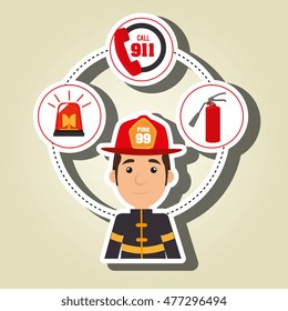man firefighter extinguisher