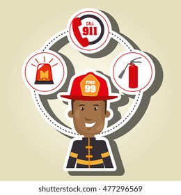 man firefighter extinguisher
