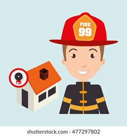 man firefighter house fire