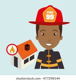 man firefighter house fire