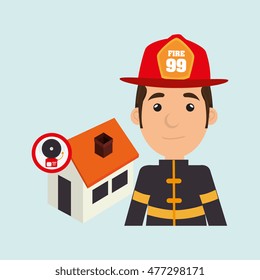 man firefighter house fire