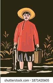 Hombre con pescado en la mano