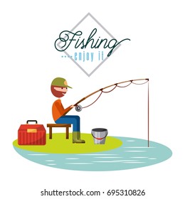 man fishing enjoy it