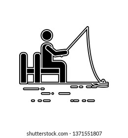 man is fishing icon. Element of Camping for mobile concept and web apps icon. Glyph, flat icon for website design and development, app development