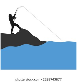 man fishing icon vector illustration design