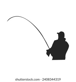 Man Fishing illustration Silhouette Vector 1 