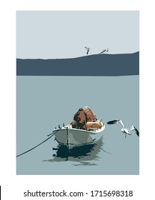 
man fishing on fishing boat