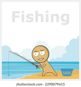 Man fishing with a fishing rod