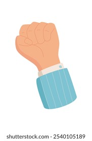 Man fist power sign, character holding solidarity sign, man show up strength gesture, person raise revolution fist, woman holds support symbol, human hold protest arm,
