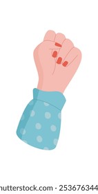 Man fist power sign, person holds revolution gesture, human hold protest sign, right activist show up solidarity fist, character raise support arm, man holding strength symbol,