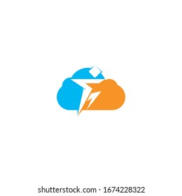 Diseño del logo de la forma de la nube Man Fitness. Corre el logo del hombre.