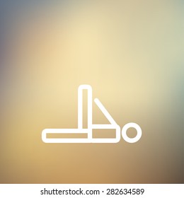 Man in fitness and exercise icon thin line for web and mobile, modern minimalistic flat design. Vector white icon on gradient mesh background.