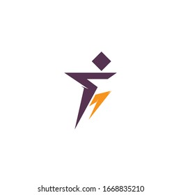 Man Fitness logo design. Run man logo.