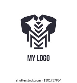 Man of fitness silhouette character vector design template, fitness logo