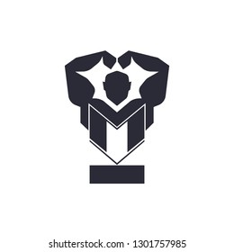 Man of fitness silhouette character vector design template, fitness logo