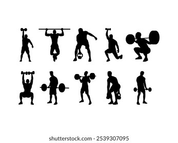 Man Fitness Silhouette Element Set