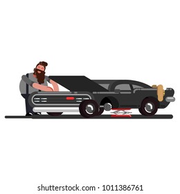 Man fixing a car