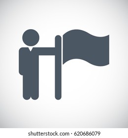 Man with a flag -  Achievement  Icon