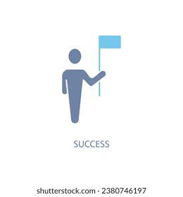 Man with Flag concept line icon. Simple element illustration. Man with Flag concept outline symbol design.