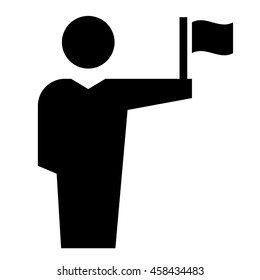 Hombre con icono de bandera