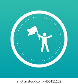 Man with flag icon