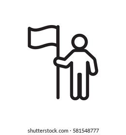 man with flag icon.