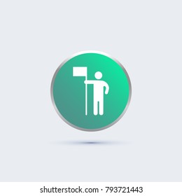 man with flag icon