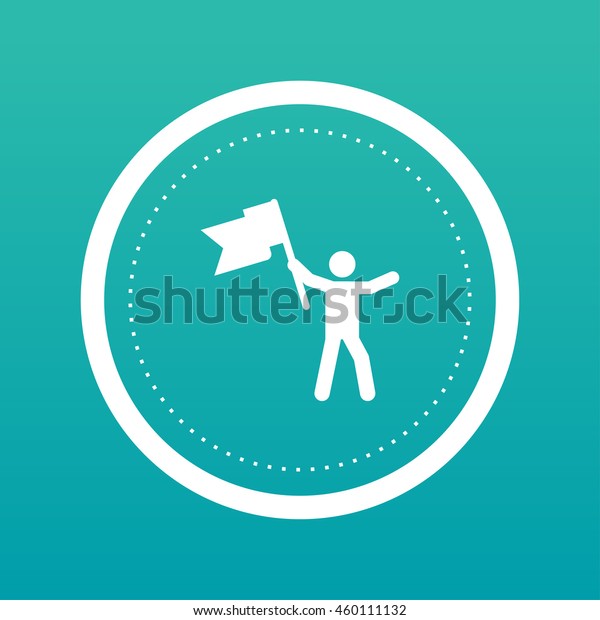 Man Flag Icon Stock Vector Royalty Free