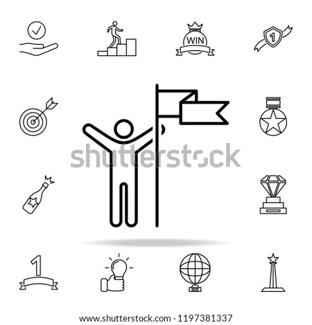 man with a flag icon. Succes and awards icons universal set for web and mobile