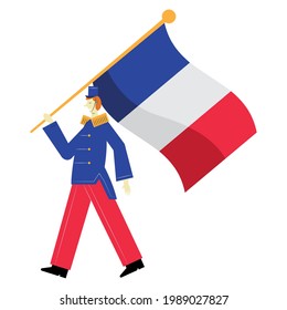 man flag marching band character