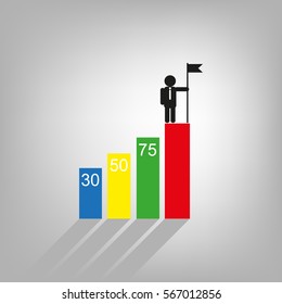 Man with a flag on top of the Diagram icon