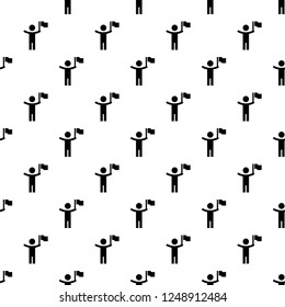 Man with flag pattern seamless vector repeat for any web design