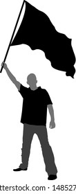 Man With Flag Silhouette