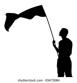 Man Flag Silhouette Vector Illustration Stock Vector Royalty Free Shutterstock