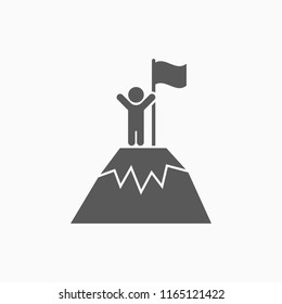 Man Flag Standing On Top Mountain Stock Vector (royalty Free 