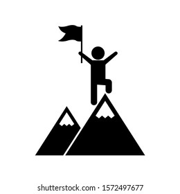 Man Flag Standing On Top Mountain Stock Vector (Royalty Free) 1572497677