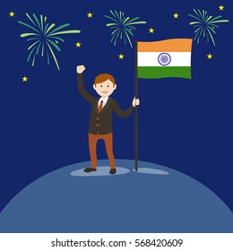 man flag ?ndia vector illustration